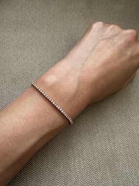 14K Tennis bracelet/ lab diamonds